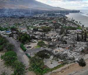 Maui Fires Ariel view